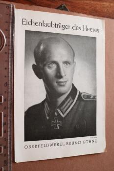 Broschüre Eichenlaubträger des Heeres - Oberfeldwebel Bruno Kohnz